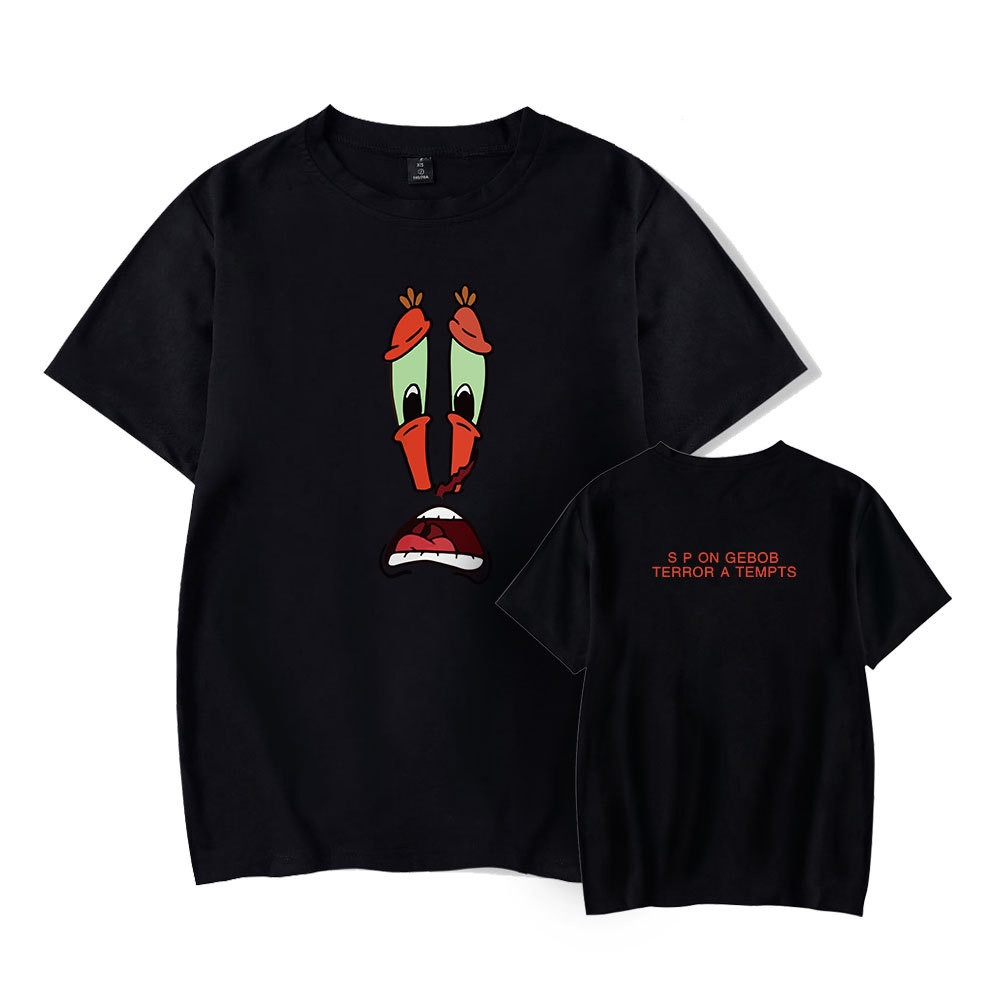 Áo Thun Cotton In Hình SpongeBob Plankton Krabs Squidward Tentacles Thời Trang Unisex