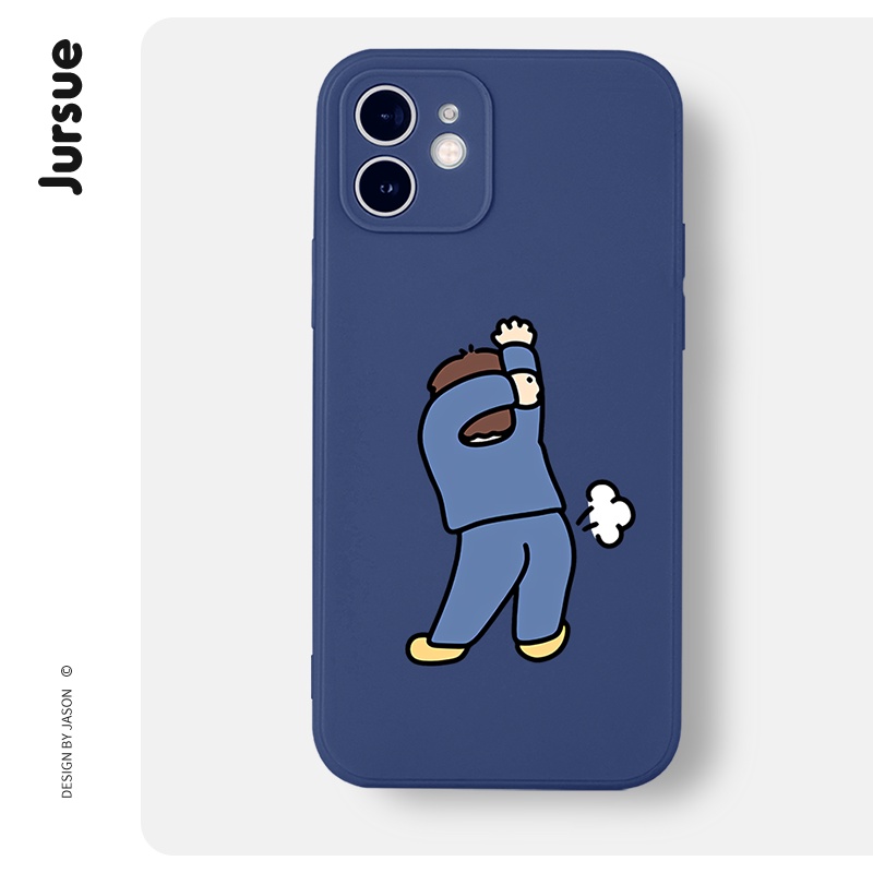 Ốp điện thoại JURSUE hoạt hình cặp đôi dễ thương đẹp độc lạ bựa Cho iPhone 14 13 12 11 Pro Max SE 2020 X XR XS 8 7 ip 6S 6 Plus XYH644