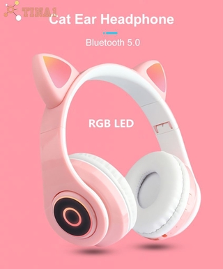 Tai nghe bluetooth tai mèo Goden House cao cấp, headphone tai mèo đáng yêu chống ồn âm thanh trầm ấm