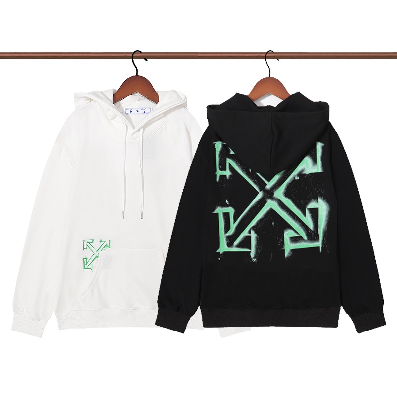 Off Eyes Áo sweater Dáng Rộng In Họa Tiết Mũi Tên Vẽ Tay Trước Và Sau Màu Xanh Lá Cổ Điển Thời Trang Giản Dị
