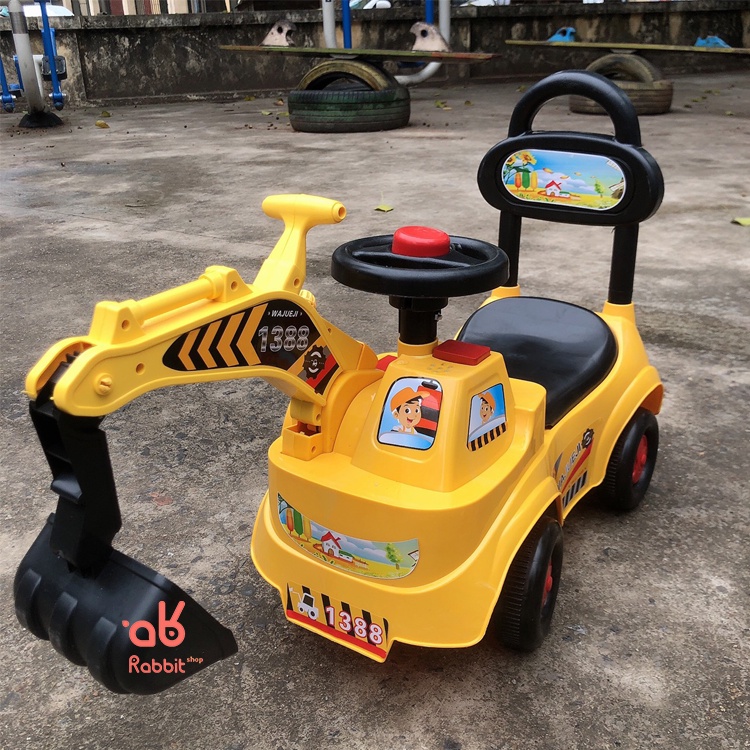 Xe cẩu máy xúc chòi chân có nhạc 2 trong 1 cho bé [XCCC]