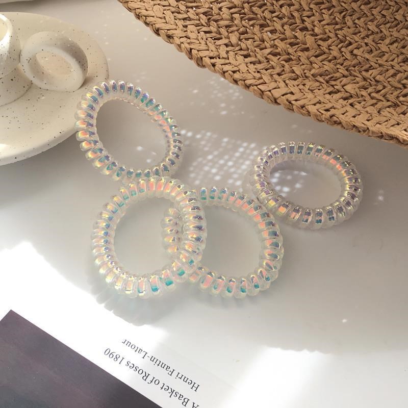 Dây buộc tóc lò xo hologram, chun buộc tóc lò xo nhựa xoắn DC05