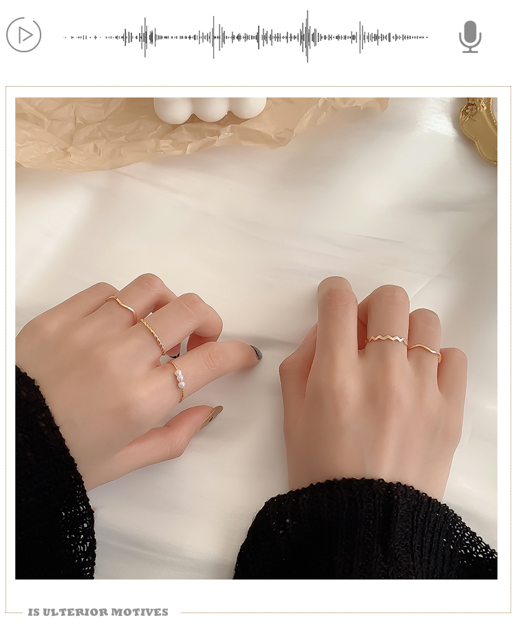 MOCHASHU Bộ Nhẫn Thời Trang Hàn Quốc