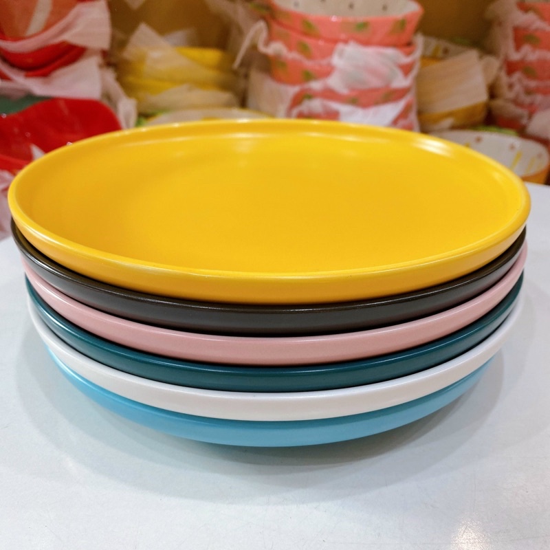 Đĩa sứ tròn sâu lòng 20cm trang trí món ăn, decor phong cách Bắc Âu