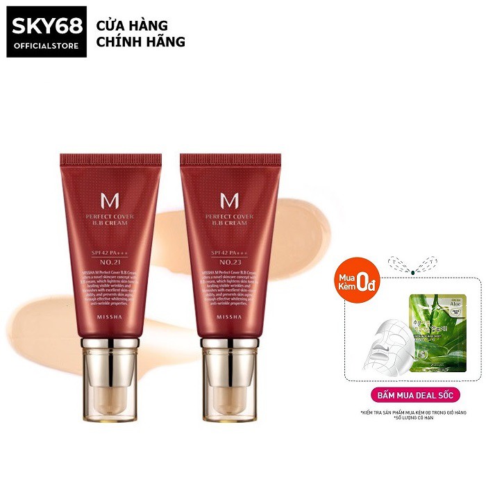 Kem nền đa năng tạo độ che phủ hoàn hảo Missha M Perfect Cover BB Cream RX 50ml