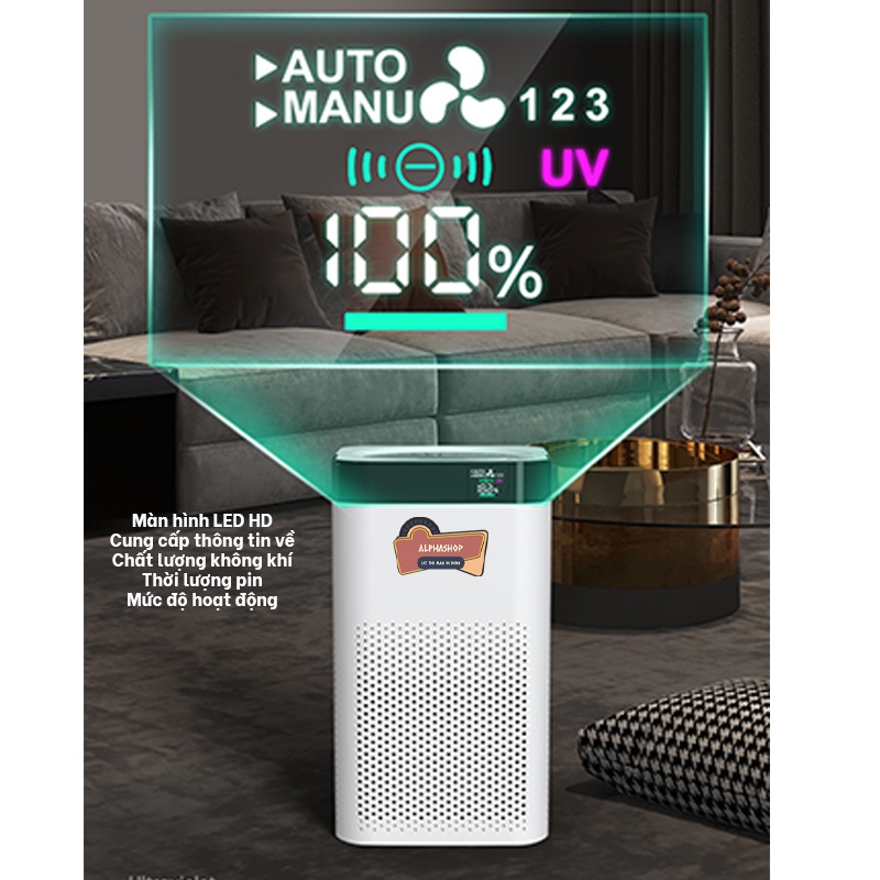 Máy lọc không khí AP03 - Lọc Hepa 3 lớp, cung cấp ion âm, đèn led UV khử khuẩn hiệu quả.