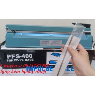 Máy hàn miệng túi pfs-400 mm sắt| máy ép miệng túi 40 cm sắt| máy cắt ép màng co 40cm sắt