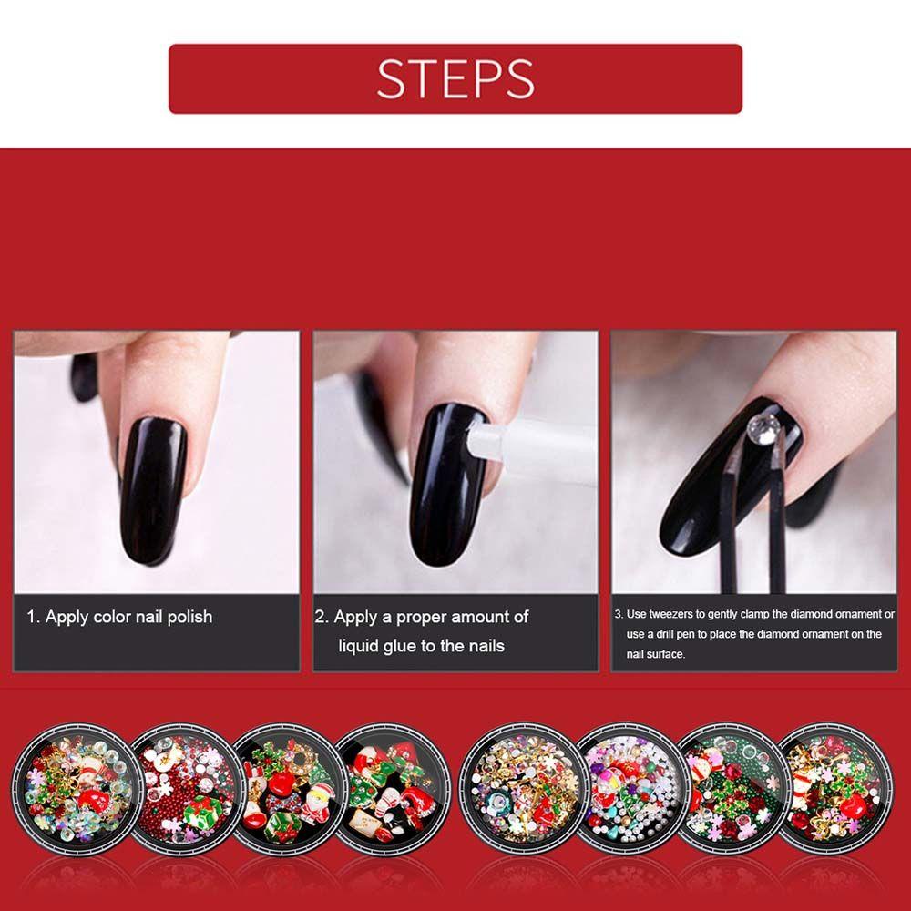 Phụ Kiện Trang Trí Móng Tay Chủ Đề Giáng Sinh Xinh Xắn Phụ Kiện Trang Trí Móng Tay Hình Chuông Giáng Sinh Lấp Lánh DIY