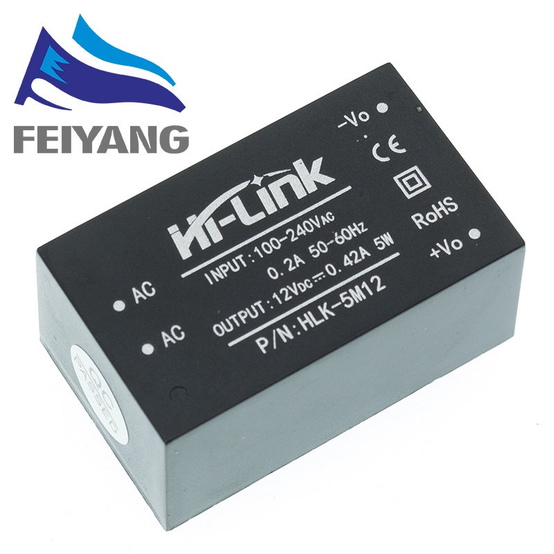 Mô đun chuyển đổi nguồn Mini Hlk-Pm01 Hlk-Pm03 Hlk-Pm12 HLK-5M03 HLK-5M05 HLK-5M12 Ac-Dc 220V sang 5V/3.3V/12V cao cấp