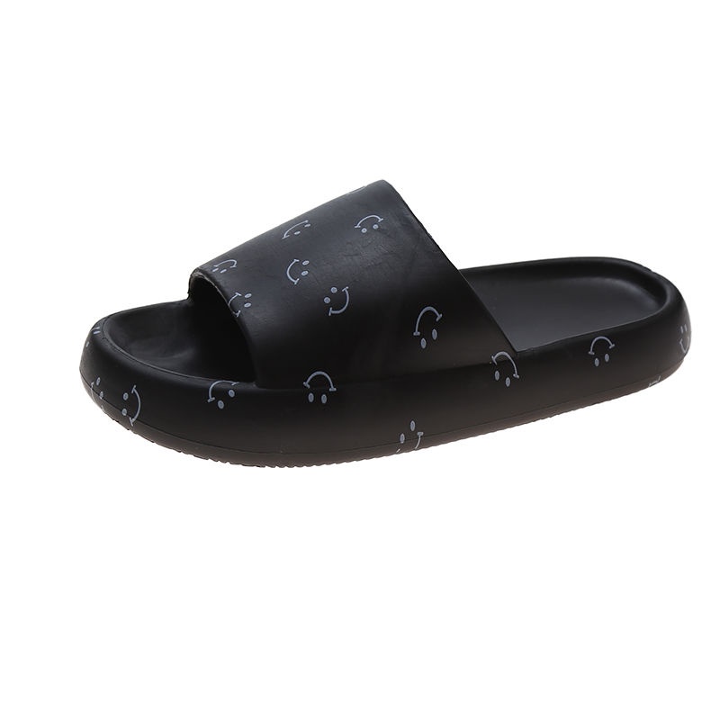 Dép quai ngang IELGY đế dày chống trượt in hình mặt cười thời trang cho nữ