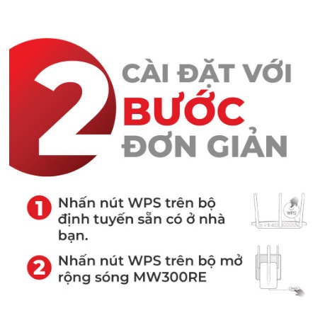 Bộ Kích Sóng Wifi Repeater Mercusys MW300RE 300Mbps - Hàng Chính Hãng