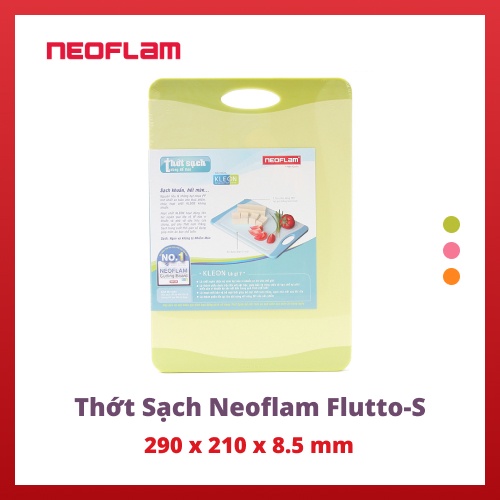 Thớt sạch Neoflam Flutto S - kháng khuẩn, chống trơn trượt, có rãnh thoát nước, thớt nhựa dày, hàng chính hãng