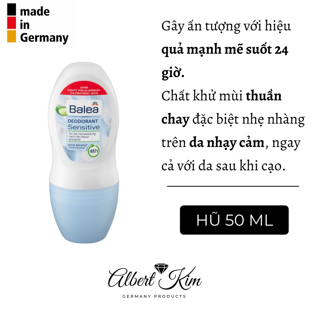 [ Hàng Đức ] Lăn khử mùi Balea nội địa Đức, ngăn mùi hiệu quả, khô thoáng