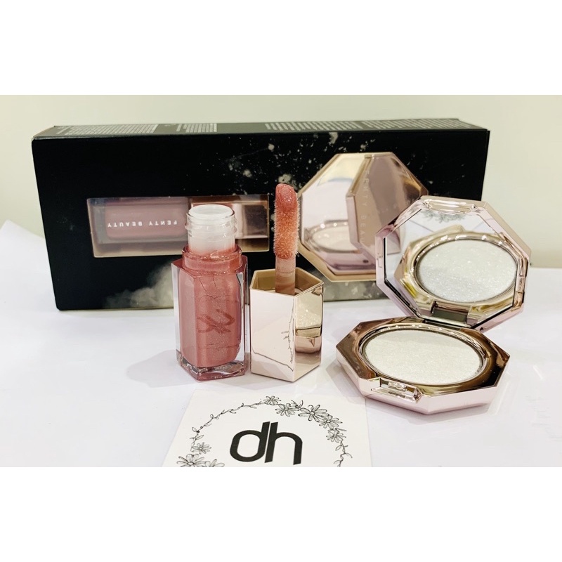 Set Highlight và Son bóng Fenty Beauty Diamond Baby Mini