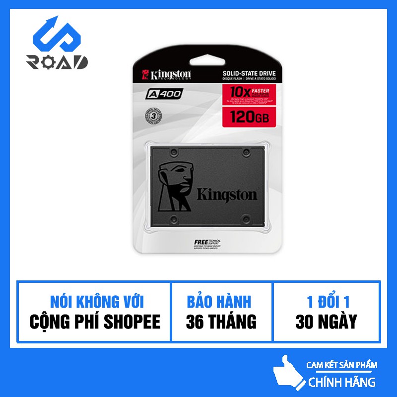Ổ Cứng SSD KINGSTON 120GB A400 ⚡️Không cộng phí 3% shopee⚡️ Hàng chuẩn, bảo hành 36 tháng, lỗi 1 đổi 1 trong 30 ngày