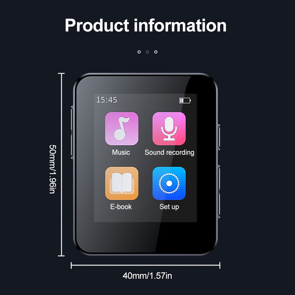 Máy nghe nhạc MP3 VIRWIR mini màn hình TFT hỗ trợ thẻ nhớ TF lên đến 128GB 1.8inch