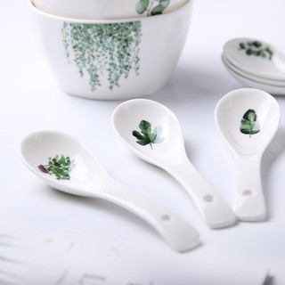  Thìa ăn cơm súp cháo dài 14cm chất liệu gốm sứ