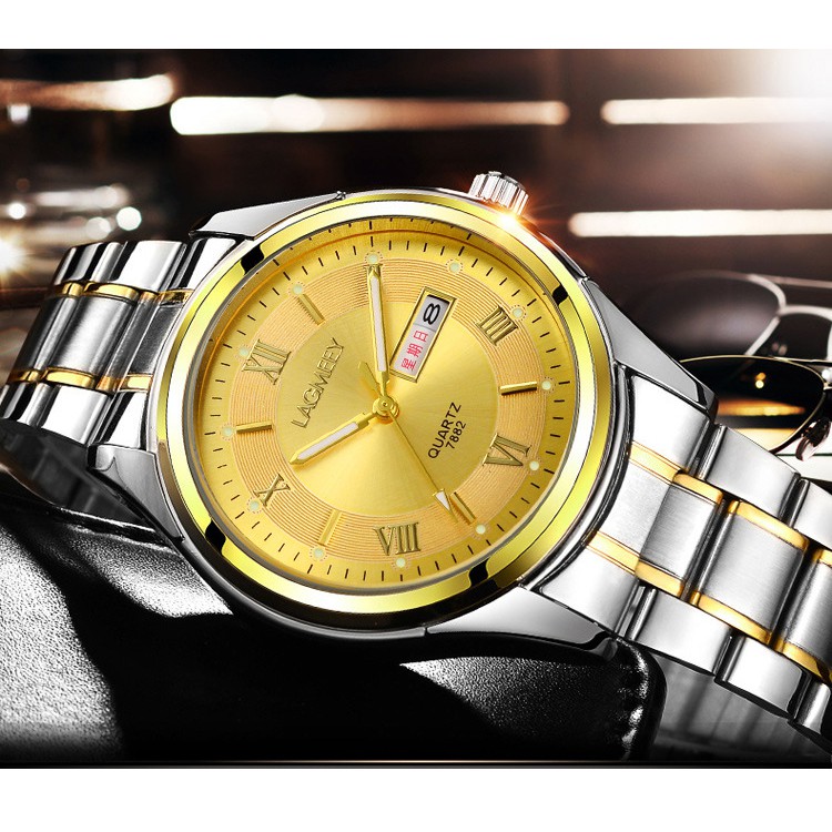 (New Arrival) ĐỒng Hồ Nam Chạy 2 Lịch LAGMEEY Phiên Bản Doanh Nhân 2018 Dây Thép Không gỉ Cao Cấp | BigBuy360 - bigbuy360.vn