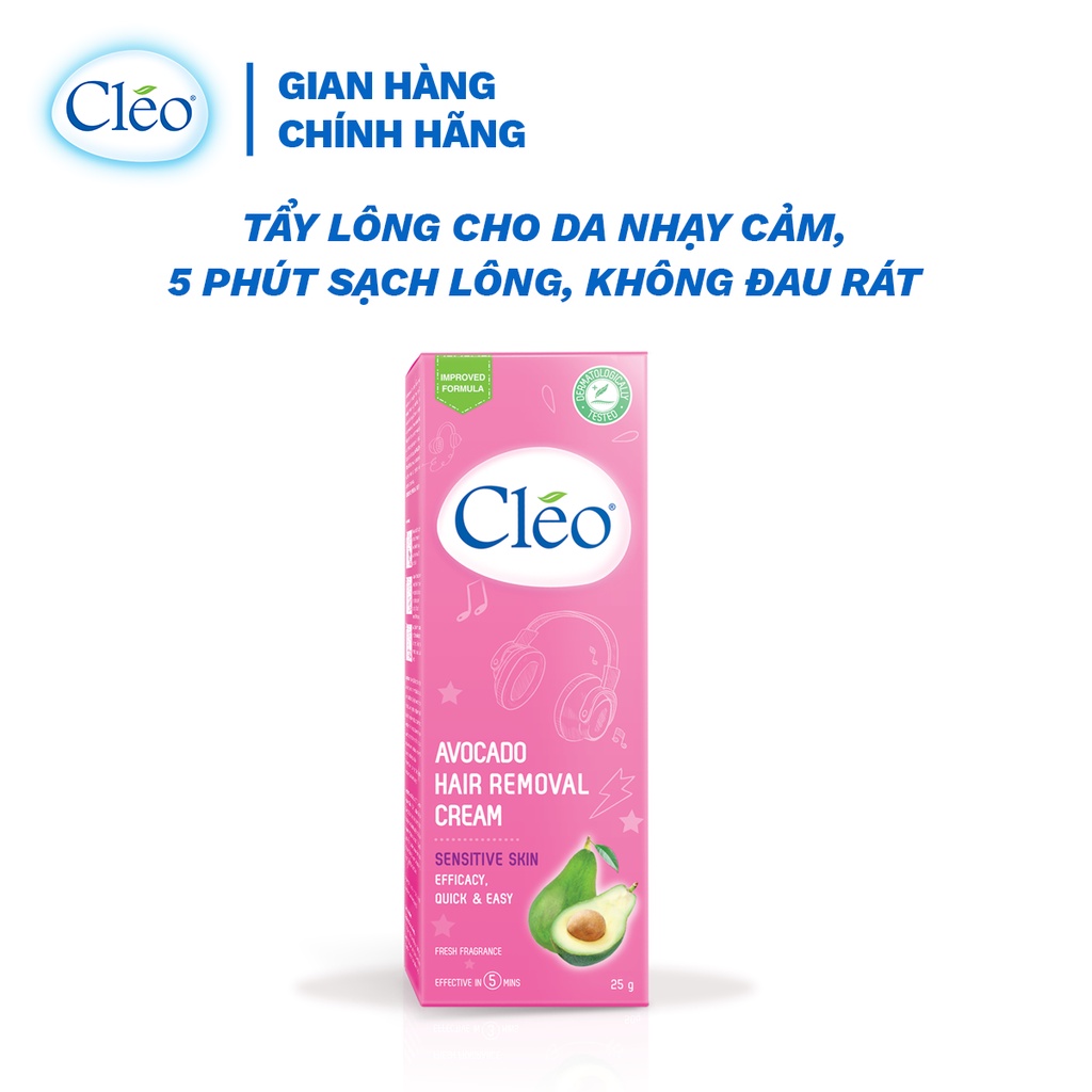 Bộ tẩy lông nách cơ bản Cleo cho hội bạn 3 người gồm 3 kem tẩy lông nách da nhạy cảm 25g và 3 kem giảm thâm khử mùi 35g