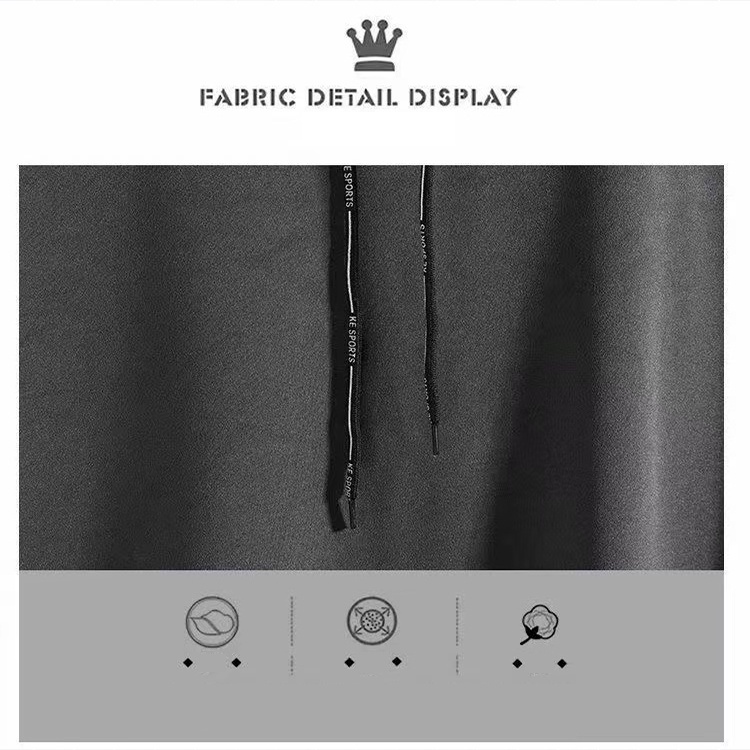 Bộ đồ thể thao gồm áo hoodie và quần short có size lớn thoáng khí cho nam
