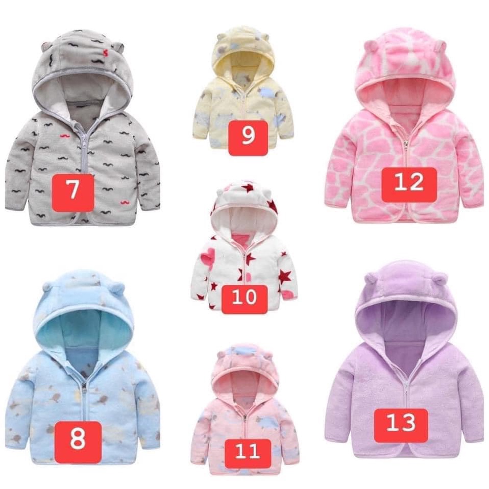 Áo khoác cho bé lông cừu có mũ 2 lớp
