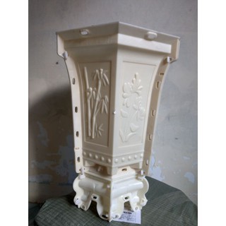 Cả bộ khuôn chậu và khuôn chân đôn lục giác ống rộng 28 cao 33, chân cao 12.5 cm
