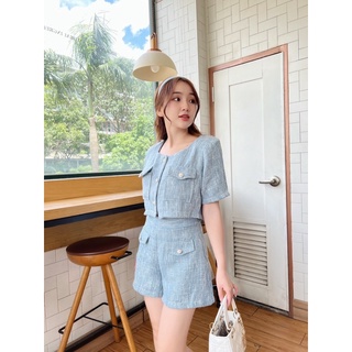Set bộ áo kèm chân váy bố