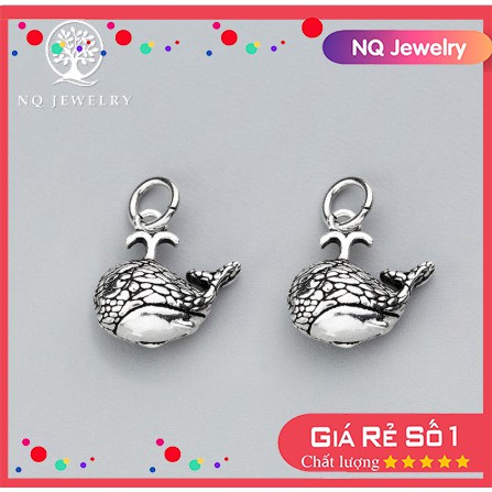 Charm bạc mặt hình cá voi treo - NQ Jewelry
