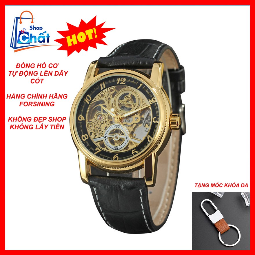 Đồng hồ nam🎁đồng hồ nam dây da chính hãng Forsining, lộ cơ mặt và đáy, chống nước, chống xước cực tốt - BẢO HÀNH 1 NĂM