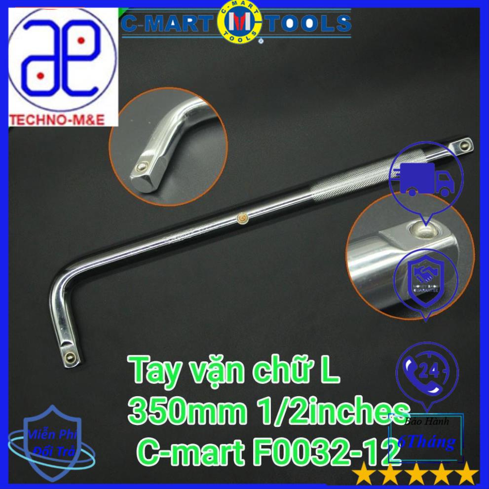 Tay vặn, cần vặn đầu tuýp, đầu khẩu chữ L 1/2" 300mm/12" C-MART F0032-12 dungcucamtay8686