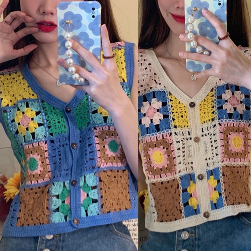 Áo Khoác Cardigan Họa Tiết Hoa Dễ Thương Dành Cho Nữ