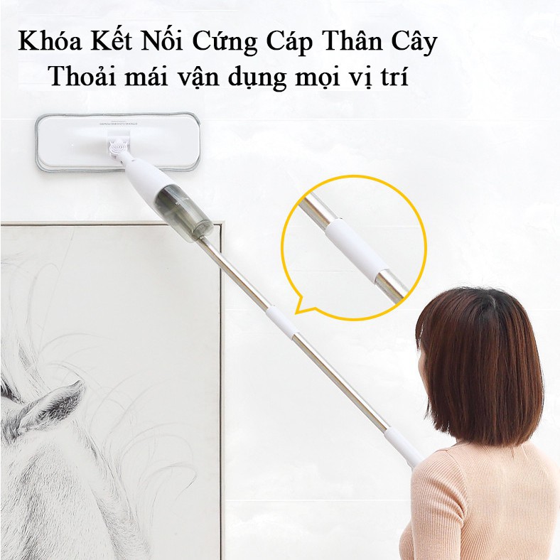 Cây lau nhà thông minh 2 trong 1 Deerma TB500 INEXT Bông lau sợi carbon, thấm hút tốt FREE SHIP