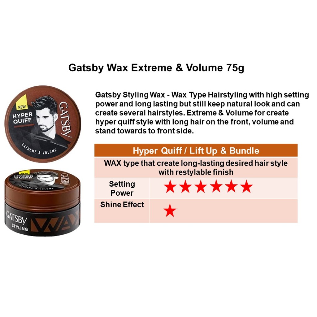 Wax Tạo Kiểu Tóc Gatsby - Gatsby Styling Wax Extreme &amp; Volume 75g