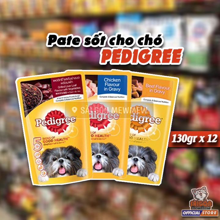 [SIÊU TIẾT KIỆM] Combo 12 gói Pedigree 130gr mix đủ vị cho chó trưởng thành