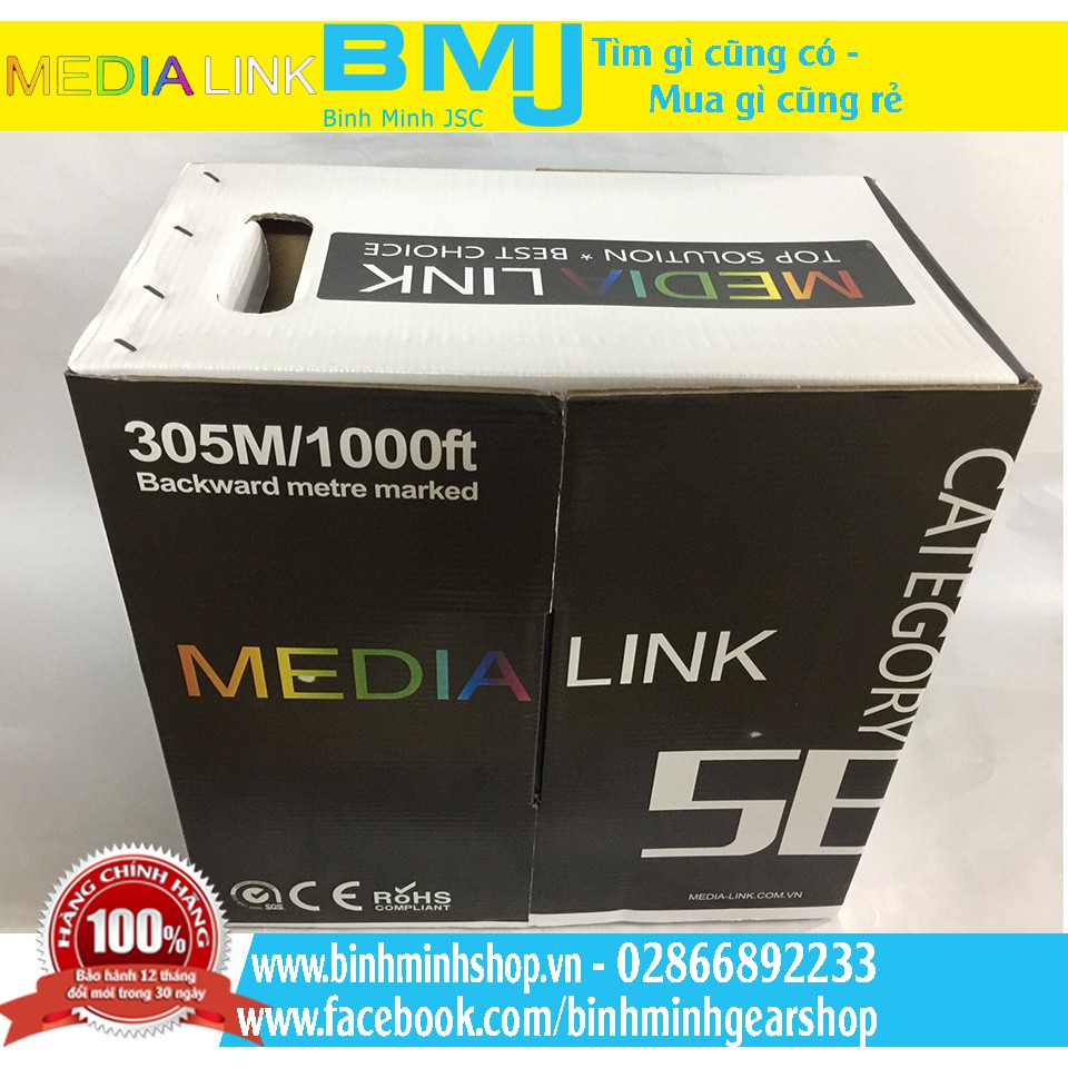 Cáp mạng Media Link UTP Cat.5E