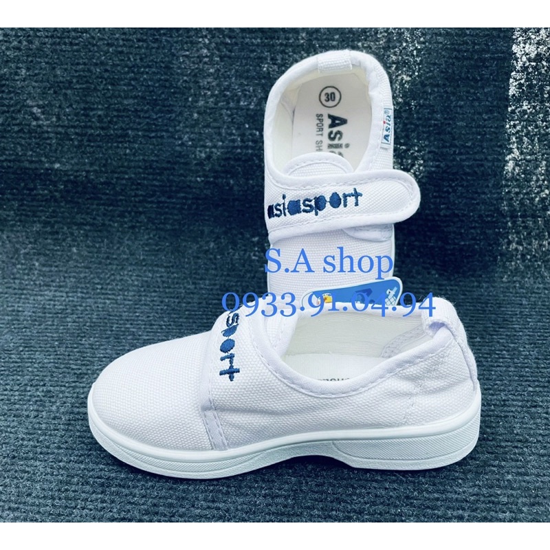 Giày thể dục ASIA vải DÁN TRẮNG bé trai/gái GO.9