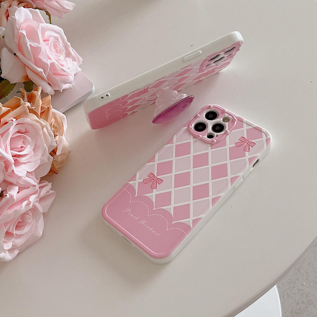 Ốp Điện Thoại Tpu Dẻo Màu Hồng Họa Tiết Trái Tim Kèm Giá Đỡ Cho iPhone 11 12 13Pro Max XS Max X XR 7 8Plus