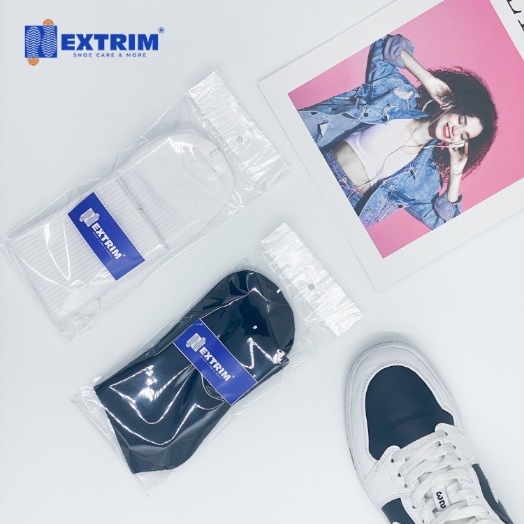 Vớ Nam Nữ EXTRIM Cổ Cao Cotton Cao Cấp Thoáng Khí Co Dãn Trắng Đen