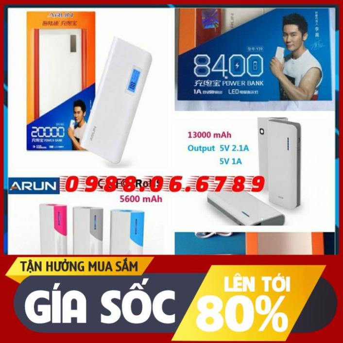 xạc dự phòng chính hãng ARUN 5600-8400-10.400-13.000-20.000mAh⚡FREE SHIP⚡ sản phẩm chất lượng cao,uy tín trên thị trường