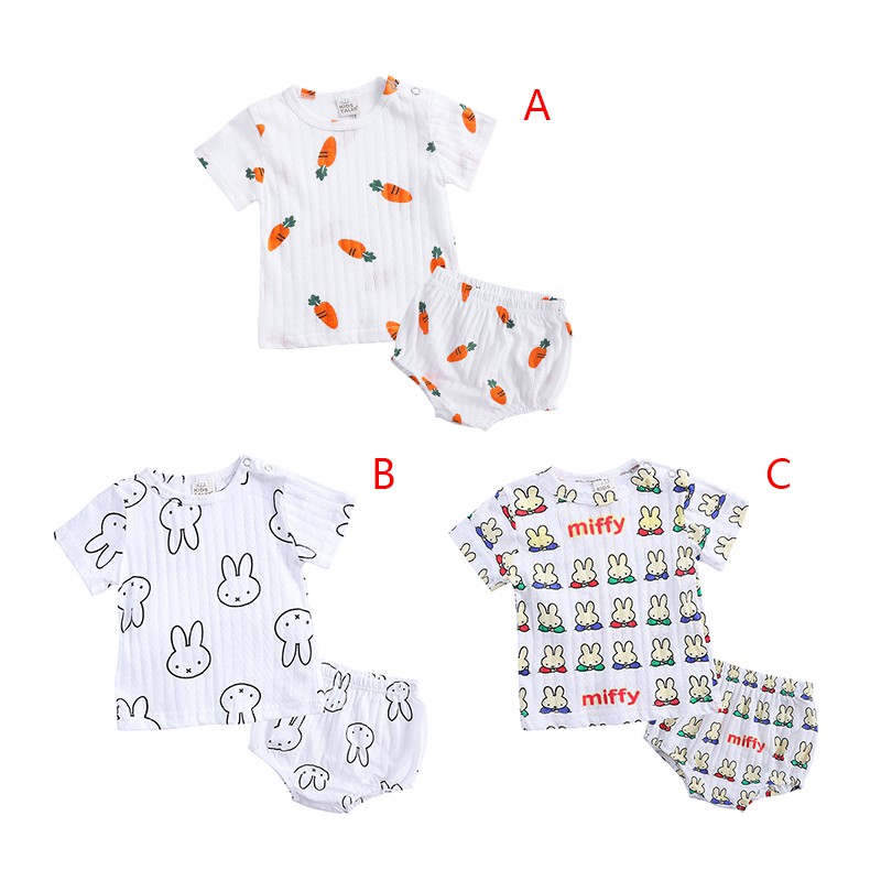 Bộ áo thun cộc tay in hình + quần lót cho bé