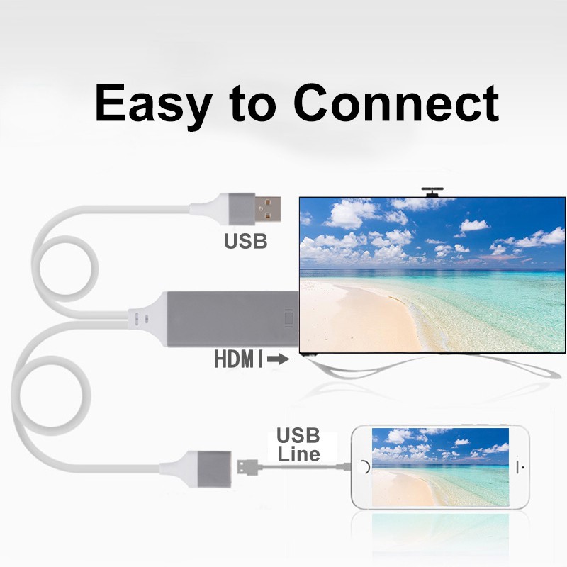 Dây Cáp Chuyển Đổi 3 Trong 1 Hdmi 1080p 60hz Cho Iphone / Android / Type C Iphone Sang Hdtv Av