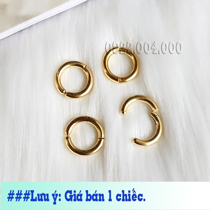 Khoen tai kẹp (1 chiếc), bông tai không cần lỗ, khoen mũi thép không gỉ.