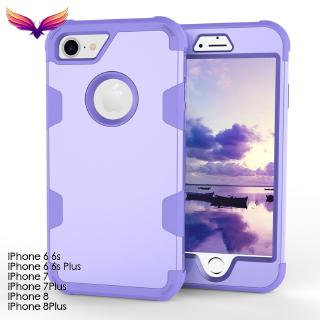 Ốp Điện Thoại Silicon PC Ba Trong Một Màu Tương Phản Chống Sốc Cho iPhone7/8 6