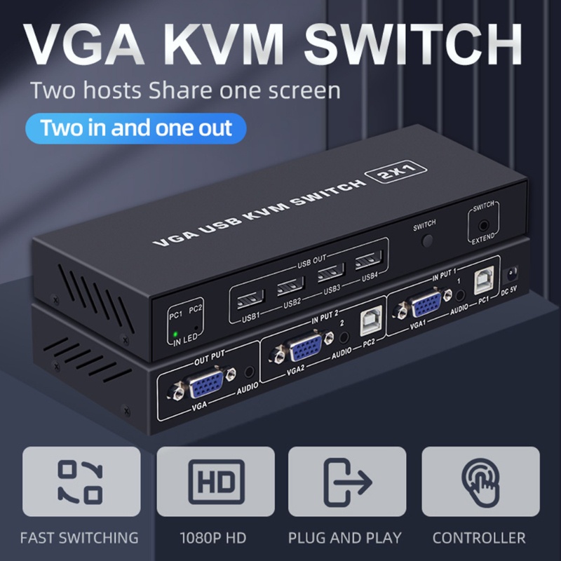 Hub Chia 3 Cổng Usb VGA KVM Cho Máy In