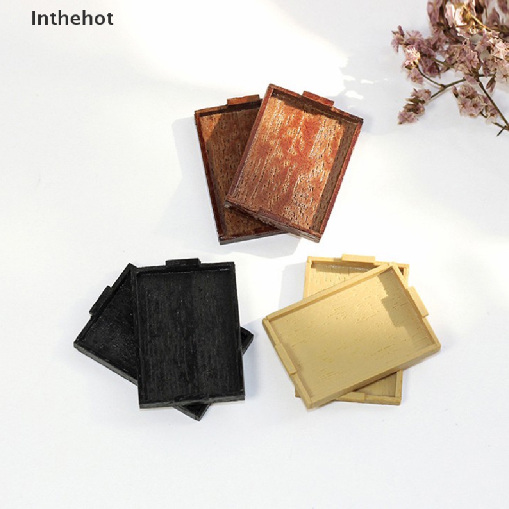 Khay Gỗ mini Kiểu Cổ Điển Trang Trí Nhà Búp Bê Tỉ Lệ 1 / 12