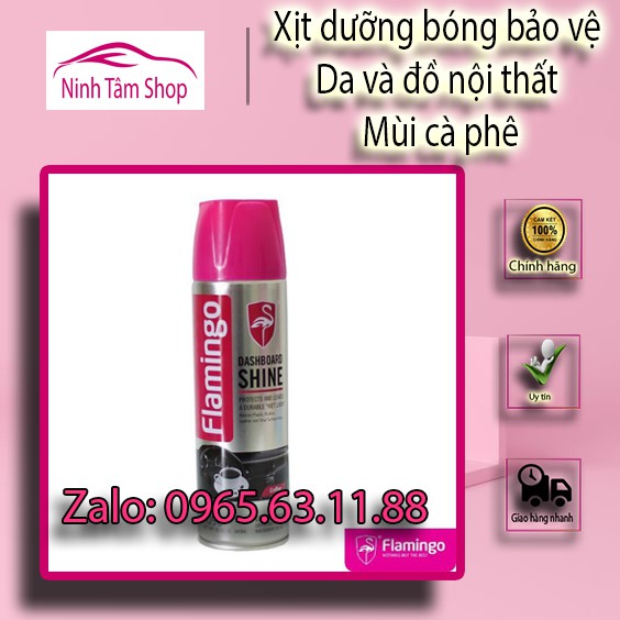 Chai xịt dưỡng bóng bảo vệ da và đồ nội thất Flamingo - Mùi cà phê 500ml F096