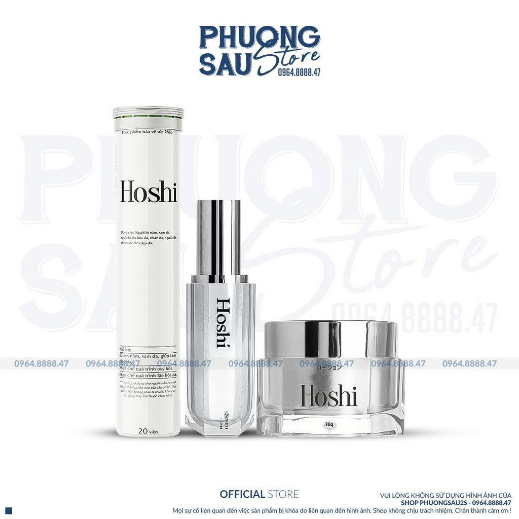 Bộ Sản Phẩm Dưỡng Da Hoshi, Kem Dưỡng, Serum Và Viên Sủi, Ngăn Ngừa Lão Hóa, Đánh Bay Sạm Nám Tàn Nhan