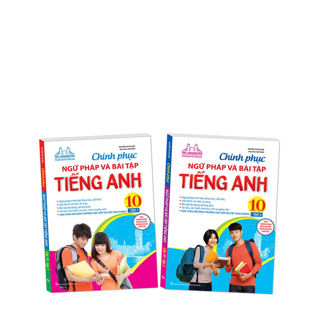 Sách - Chinh phục ngữ pháp và bài tập tiếng Anh lớp 10 (trọn bộ 2 tập)