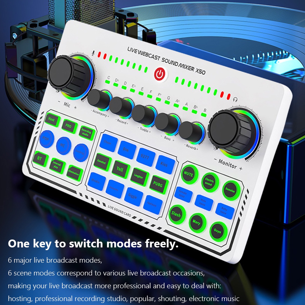 Thẻ Âm Thanh DJ Không Dây X50 RGB Kết Nối Bluetooth 16 Âm Thanh Chất Lượng Cao