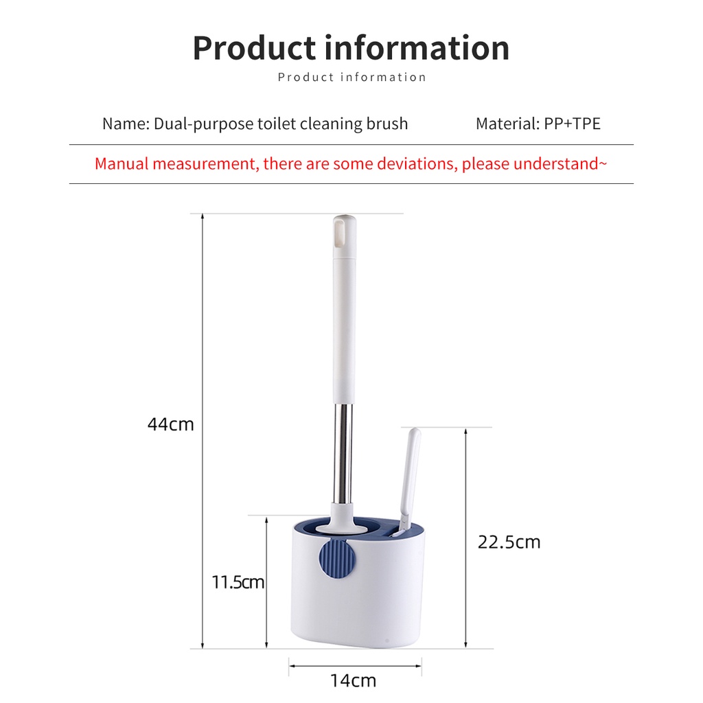 Bộ bàn chải vệ sinh toilet JUJIAJIA bằng silicon tiện dụng tùy chọn màu sắc